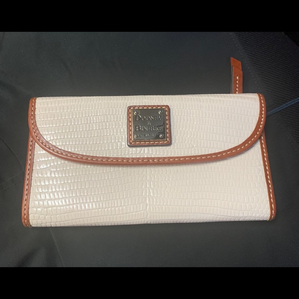 Dooney and Bourke Lizard Embossed Leather Clutch